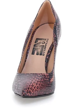Décolleté bordeaux con stampa pitonata tacco alto Pittarello love 3478