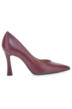 Décolleté bordeaux in vera pelle con tacco rocchetto Francesca Gritti 157