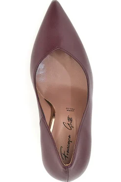 Décolleté bordeaux in vera pelle con tacco rocchetto Francesca Gritti 157