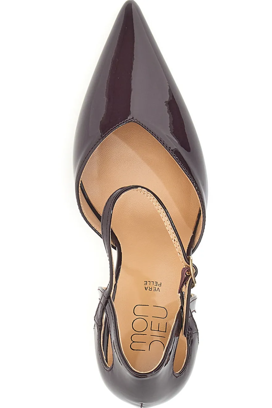 Décolleté bordeaux in vernice con cinturino e tacco alto Mon Dieu 1926Q266