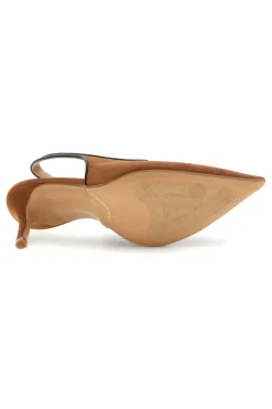 Décolleté color cuoio con cinturino slingback Lavorazione artigianale Made in Italy Francesca gritti P0701