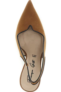 Décolleté color cuoio con cinturino slingback Lavorazione artigianale Made in Italy Francesca gritti P0701