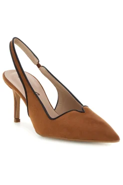 Décolleté color cuoio con cinturino slingback Lavorazione artigianale Made in Italy Francesca gritti P0701
