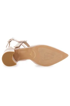 Décolleté da donna beige con cinturini incrociati Francesca Gritti 8012