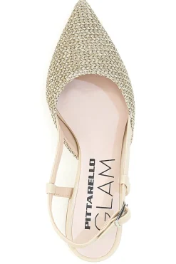 Décolleté da donna beige con strass e cinturino slingback Pittarello Glam 3124
