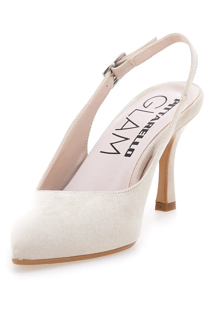 Décolleté da donna beige con cinturino slingback Pittarello Glam 5371