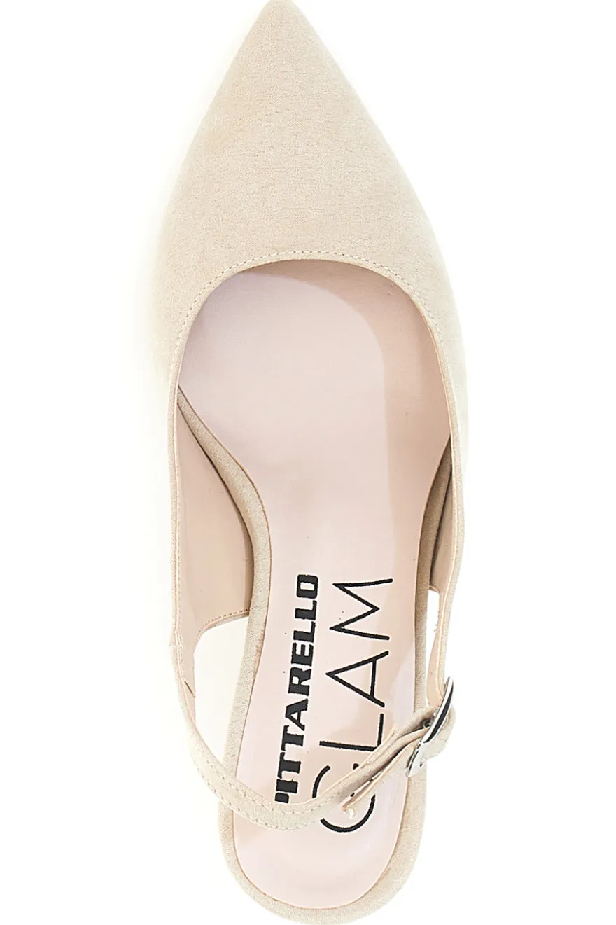 Décolleté da donna beige con cinturino slingback Pittarello Glam 5371