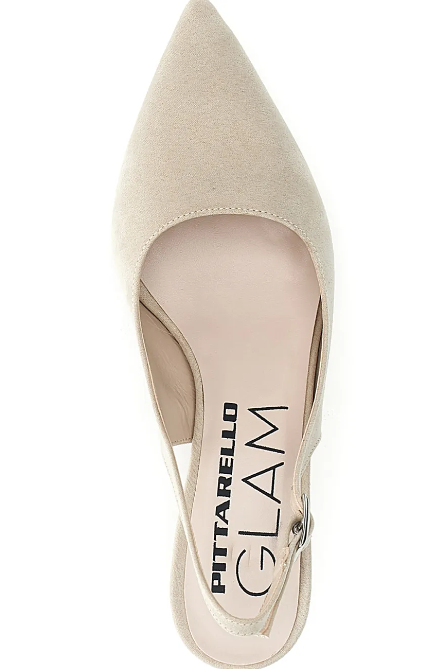 Décolleté da donna beige con cinturino slingback Pittarello Glam 3123