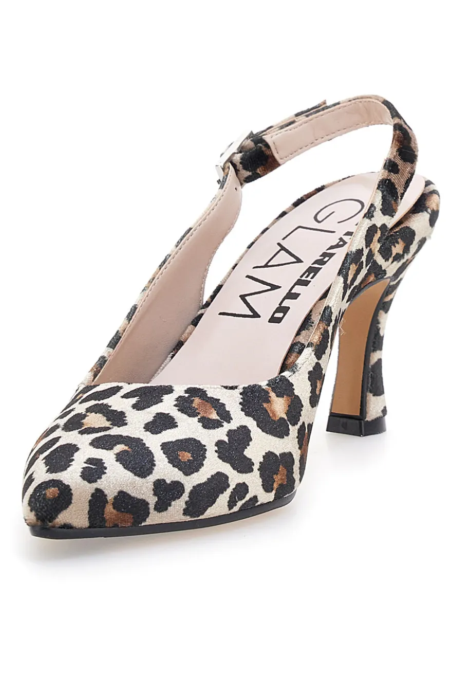 Décolleté da donna leopardato con cinturino slingback Pittarello Glam 31441