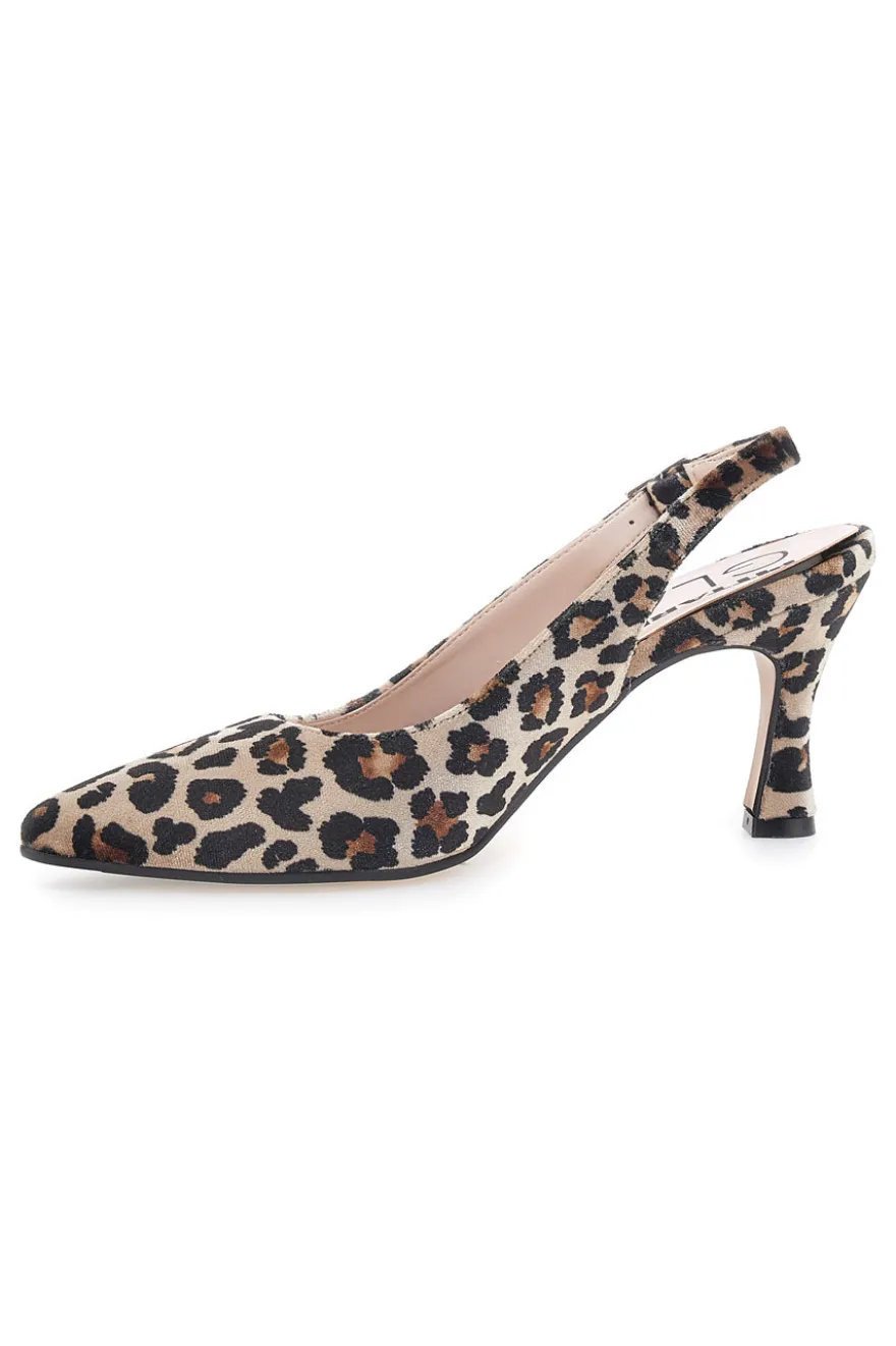 Décolleté da donna leopardato con cinturino slingback Pittarello Glam 31441