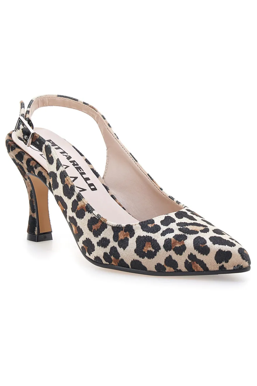 Décolleté da donna leopardato con cinturino slingback Pittarello Glam 31441
