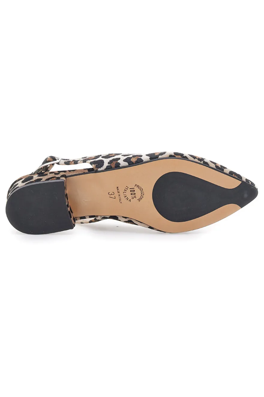 Décolleté da donna leopardato con cinturino slingback Pittarello Glam 3883
