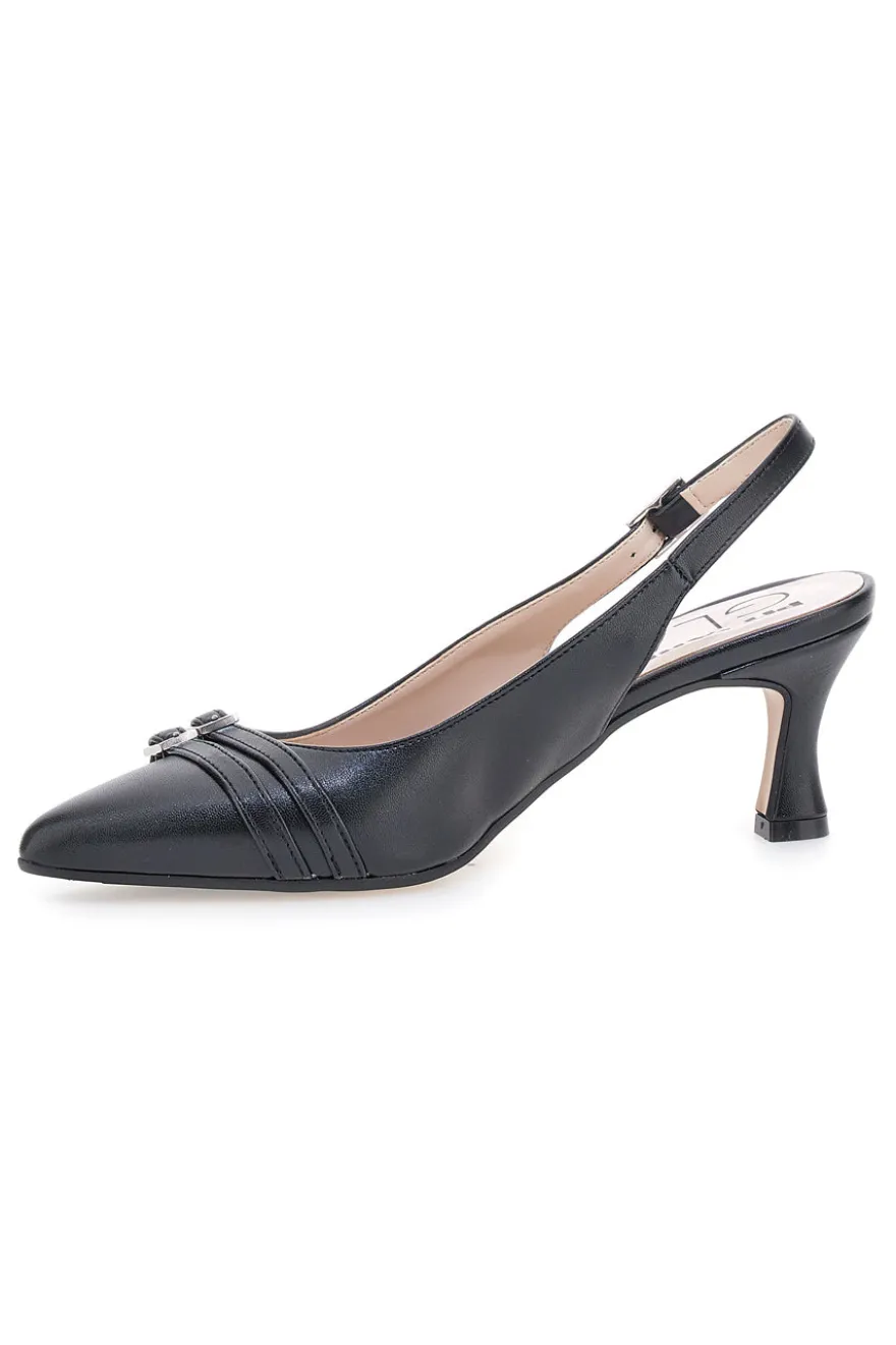 Décolleté da donna nero con fibbie slingback Pittarello Glam 34388