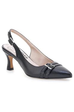 Décolleté da donna nero con fibbie slingback Pittarello Glam 34388