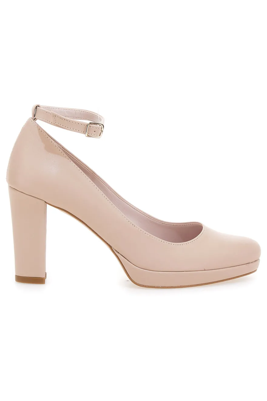 Décolleté da donna nude con cinturino e tacco largo Pittarello Glam 2594PT
