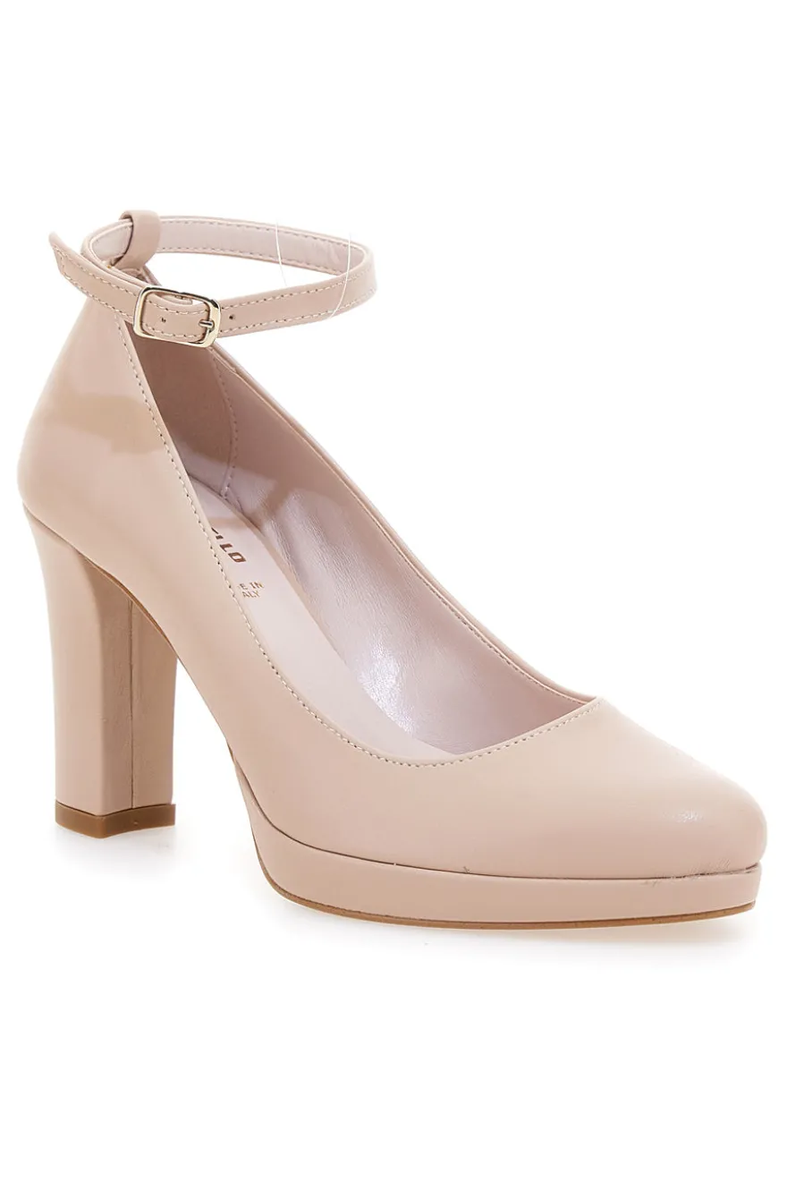 Décolleté da donna nude con cinturino e tacco largo Pittarello Glam 2594PT