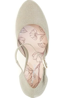 Décolleté glitter platino con cinturino Pittarello Romantic 5561