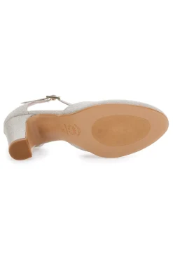 Décolleté glitter platino con cinturino Pittarello Romantic 5561
