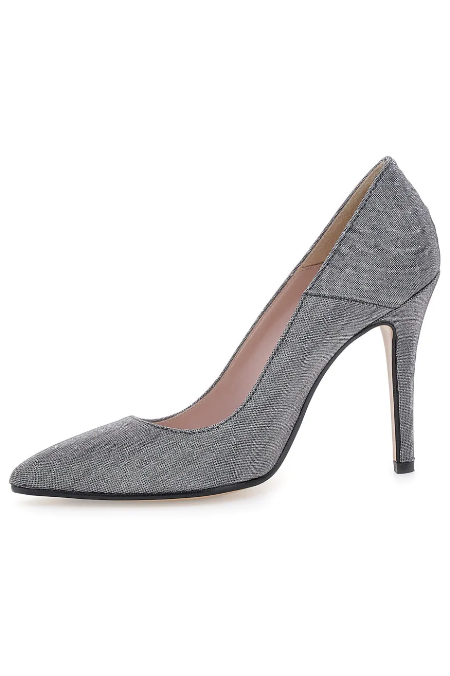 Décolleté grigio scuro glitter con tacco alto Pittarello Romantic 5423