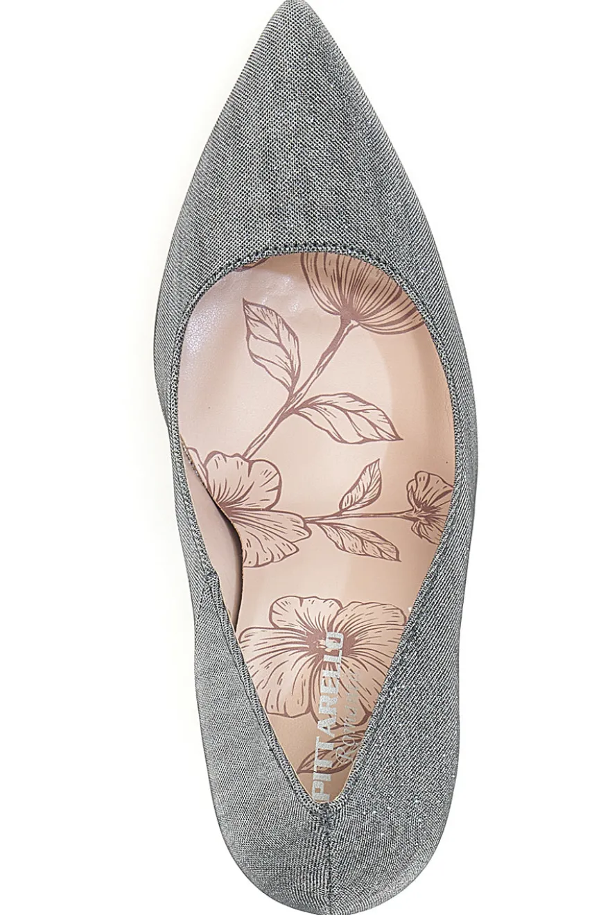 Décolleté grigio scuro glitter con tacco alto Pittarello Romantic 5423