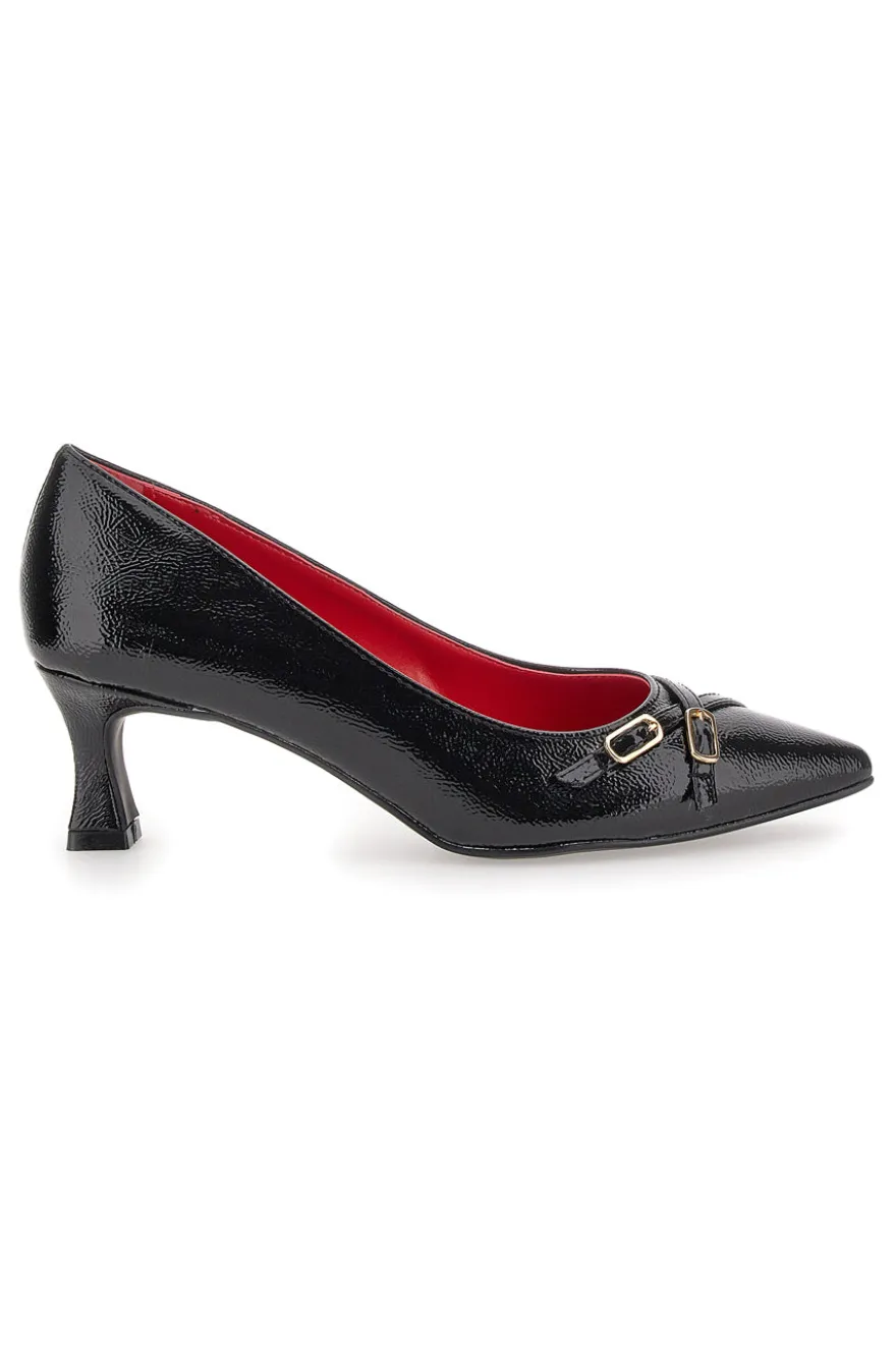 Décolleté in vernice Nera Con tacco a rocchetto Pittarello Glam 3703