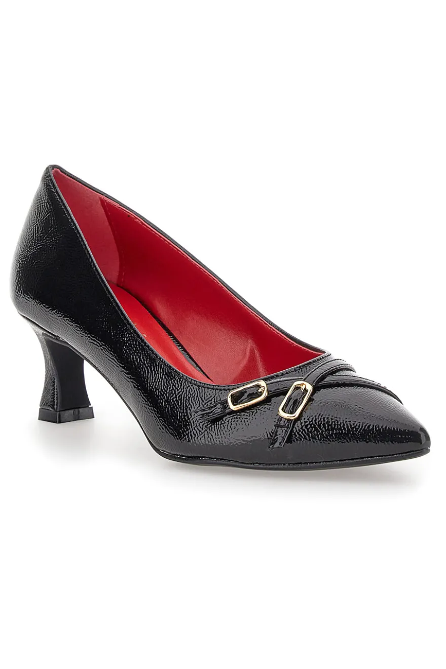 Décolleté in vernice Nera Con tacco a rocchetto Pittarello Glam 3703