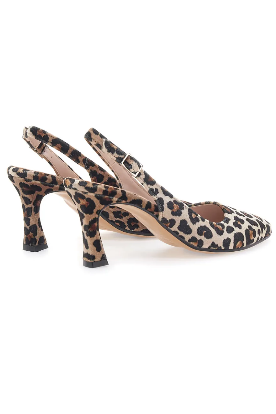 Décolleté Leopardate Slingback con Tacco Medio PITTARELLO GLAM 2371
