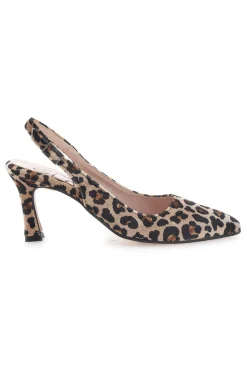 Décolleté Leopardate Slingback con Tacco Medio PITTARELLO GLAM 2371