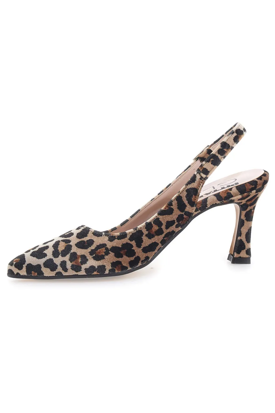 Décolleté Leopardate Slingback con Tacco Medio PITTARELLO GLAM 2371