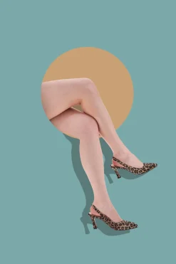 Décolleté Leopardate Slingback con Tacco Medio PITTARELLO GLAM 2371