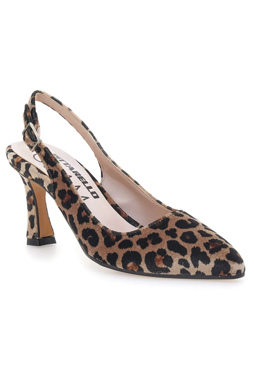 Décolleté Leopardate Slingback con Tacco Medio PITTARELLO GLAM 2371