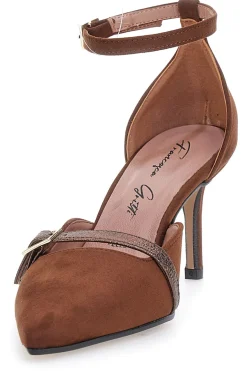 Décolleté marroni con cinturino e tacco a spillo Francesca Gritti P8049