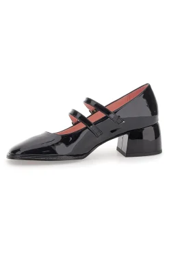 Décolleté Mary Jane Effetto Vernice Nera con cinturini e tacco basso PITTARELLO GLAM 3729