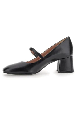 Décolleté Mary Jane Nere Tacco 5 cm Made In Italy Pittarello Class 710