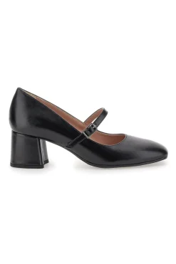 Décolleté Mary Jane Nere Tacco 5 cm Made In Italy Pittarello Class 710