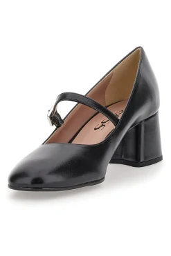 Décolleté Mary Jane Nere Tacco 5 cm Made In Italy Pittarello Class 710