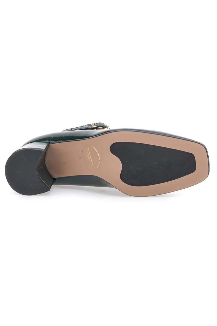 Décolleté Mary Jane Verde Scuro con Cinturini PITTARELLO C5010