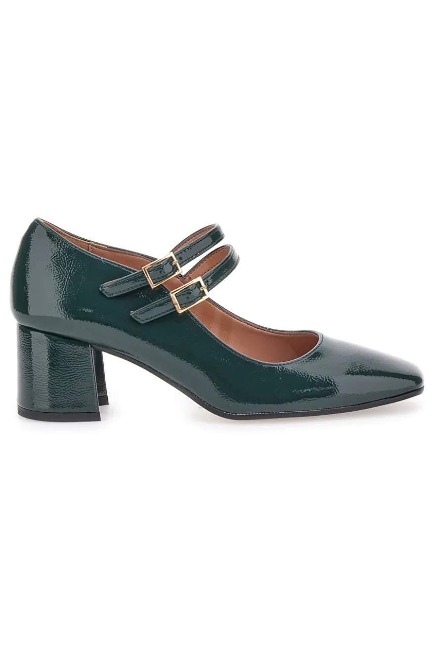 Décolleté Mary Jane Verde Scuro con Cinturini PITTARELLO C5010