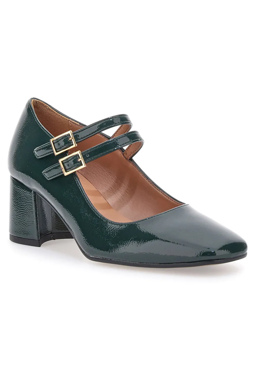 Décolleté Mary Jane Verde Scuro con Cinturini PITTARELLO C5010