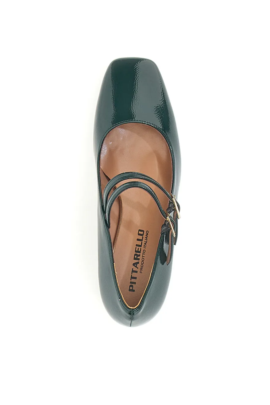 Décolleté Mary Jane Verde Scuro con Cinturini PITTARELLO C5010