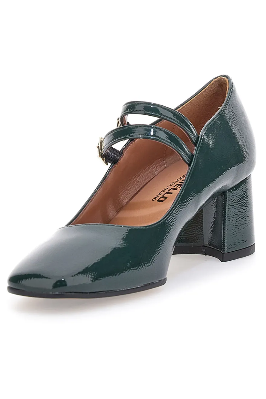 Décolleté Mary Jane Verde Scuro con Cinturini PITTARELLO C5010