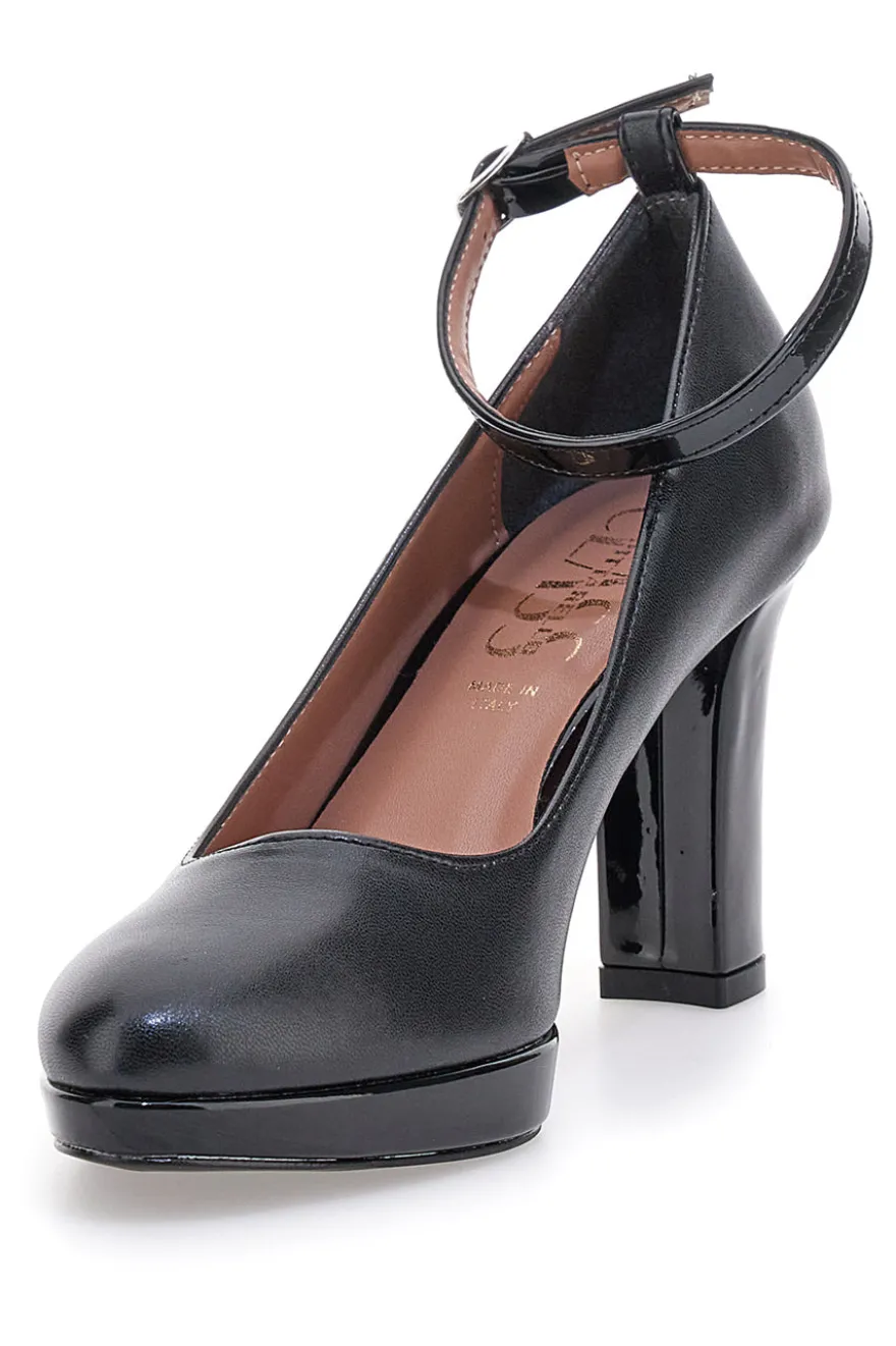 Décolleté nere con cinturino e plateau Pittarello Class 2594