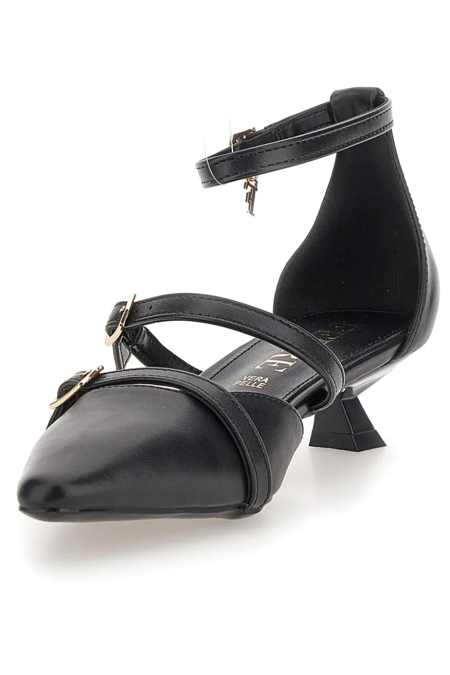Décolleté nere con cinturini e tacco basso Ferrè F692C711