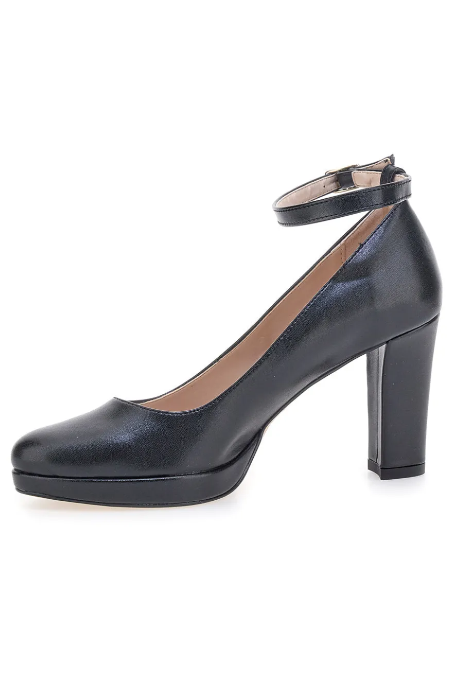 Décolleté nere con cinturino e tacco largo Pittarello Glam 2594PT