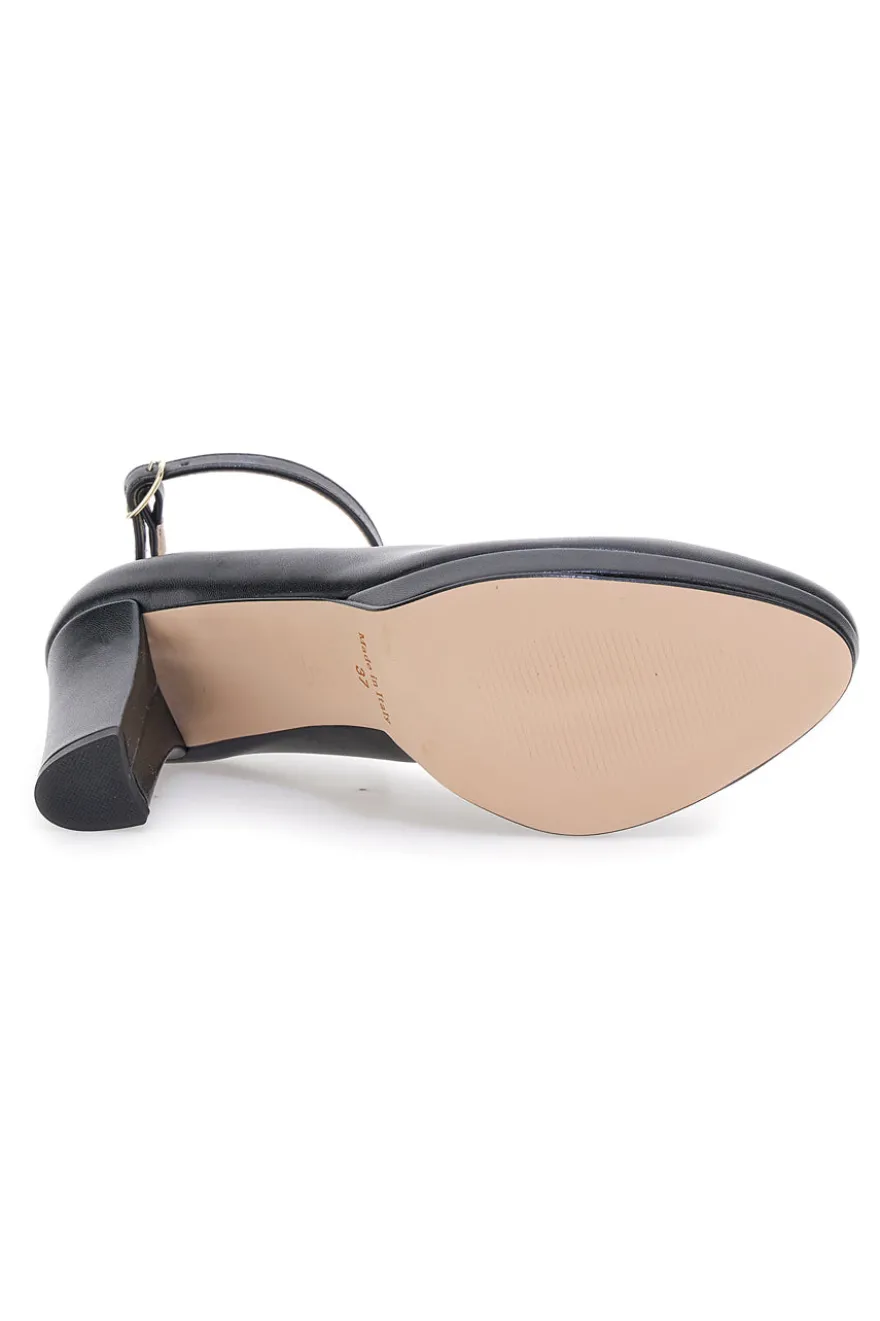 Décolleté nere con cinturino e tacco largo Pittarello Glam 2594PT