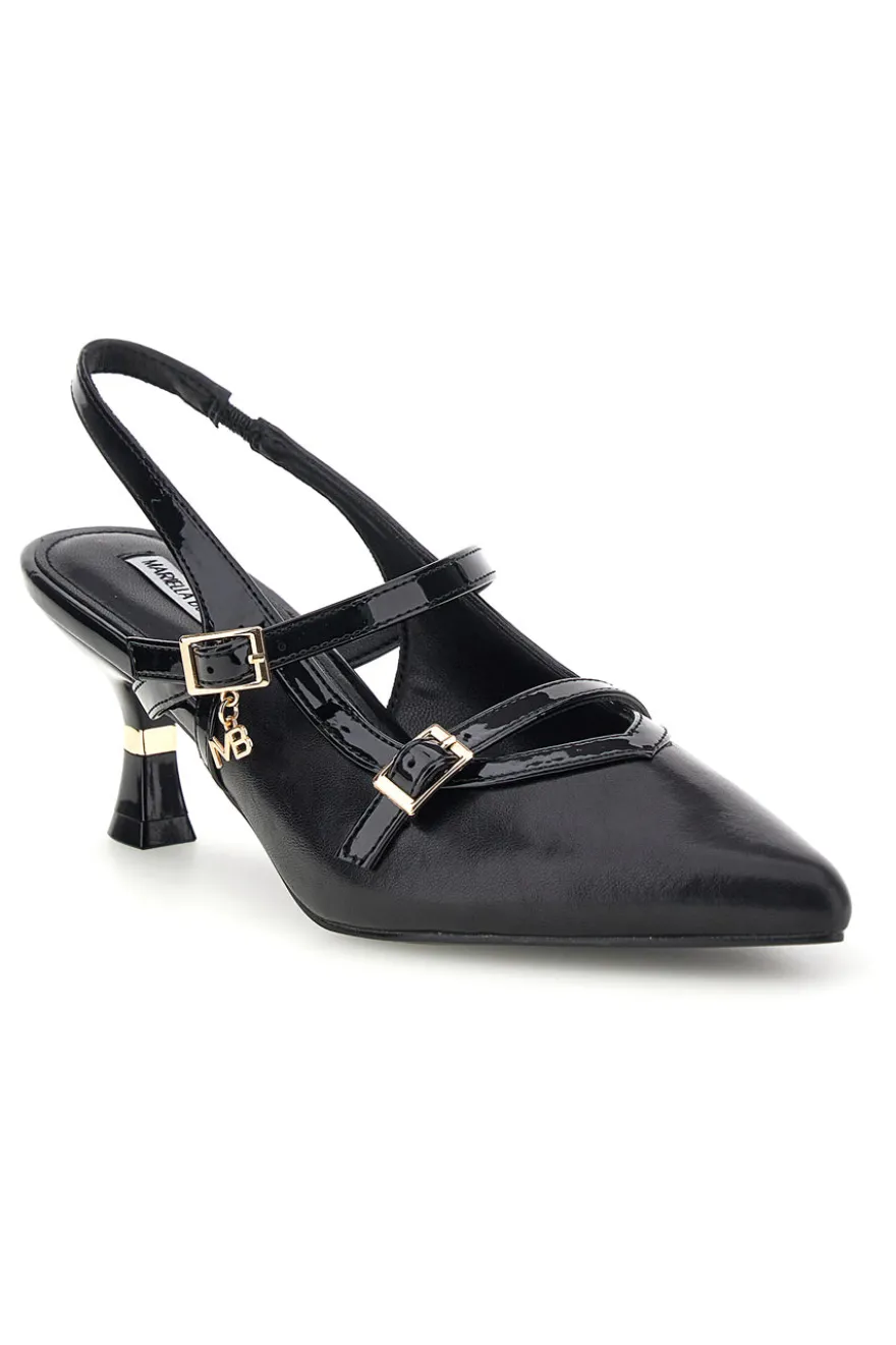 Décolleté nere con cinturini e tacco sagomato Burani 51852c1211