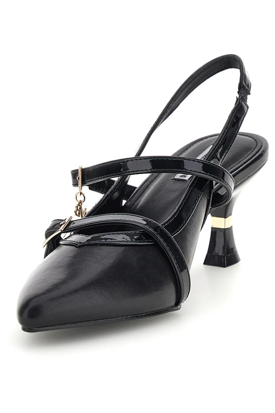 Décolleté nere con cinturini e tacco sagomato Burani 51852c1211