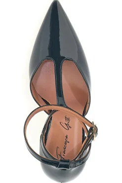 Décolleté nere con cinturino alla caviglia in vernice Francesca Gritti P7044