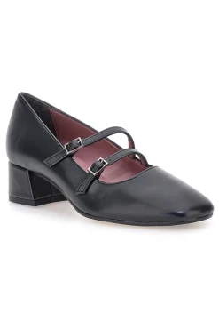 Décolleté nere con cinturini e tacco basso Pittarello glam 6685
