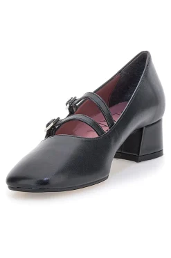 Décolleté nere con cinturini e tacco basso Pittarello glam 6685